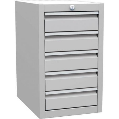 Container sub masa gri, 5 sertare