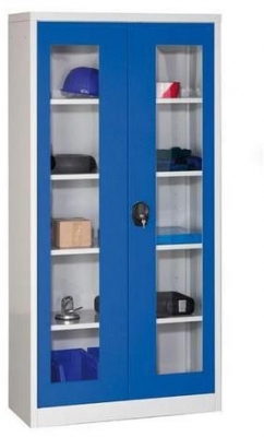 Dulap de atelier pentru scule, 195 x 95 x 40 cm, gri/albastru