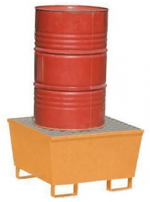 Cuva de captare din otel Manutan, pentru 1 butoi, capacitate 220 l, vopsita