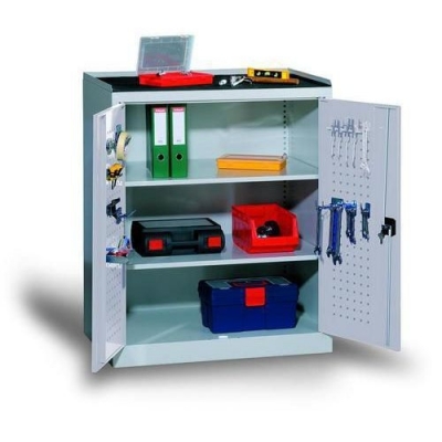 Dulap de atelier pentru scule, 118 x 95 x 60 cm, gri