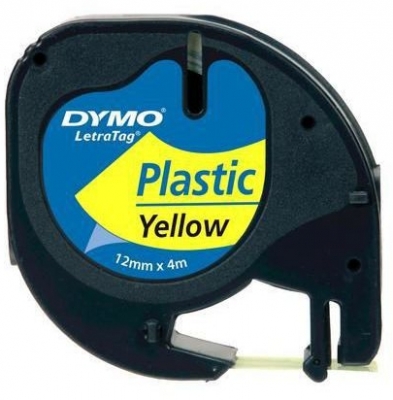 Banda de plastic pentru aparate de etichetat Dymo LetraTag, galbena