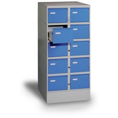 Clasificator metalic cu doua randuri A5 Severn, 10 sertare, albastru