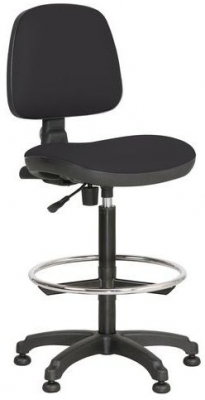Scaun de lucru inalt Monako cu glisoare, negru