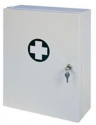 Trusa metalica de prim ajutor, de perete, cu cheie, 45 x 35 x 15, continut DEPOZIT
