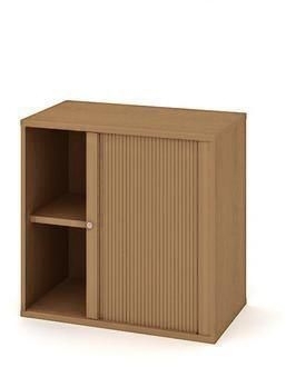 Dulap cu inaltime mica Strong, 76,8 x 80 x 40 cm, cu usa tip rulou - pe dreapta, model fag