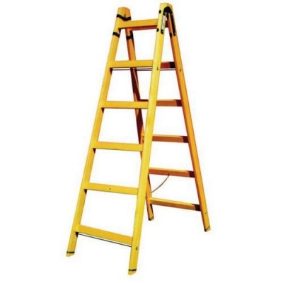 Scara dubla din lemn, 2 x 6 trepte