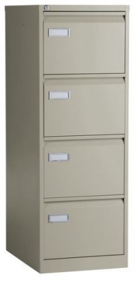 Clasificator metalic cu un singur rand Manutan, 4 sertare, bej, cu incuiere