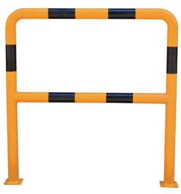 Bariera metalica Manutan, lungime 100 cm, negru/galben