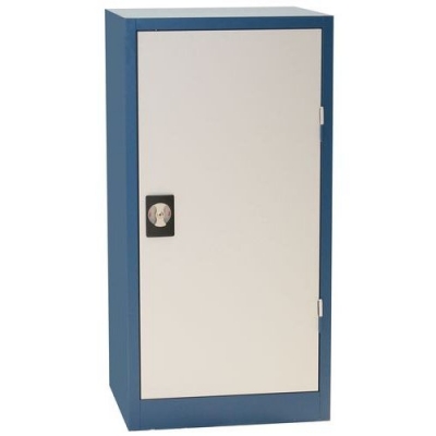 Dulap metalic de atelier Manutan, 106 x 53 x 45 cm, gri/albastru