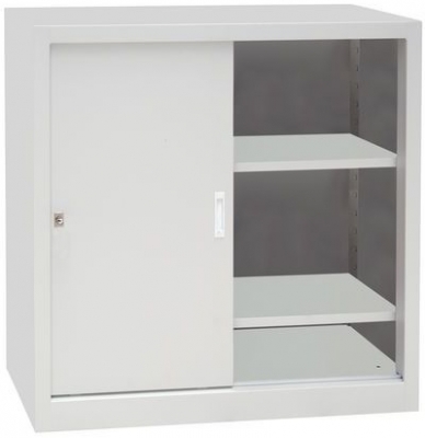 Dulap metalic de atelier Manutan, 100 x 100 x 45 cm, gri/gri