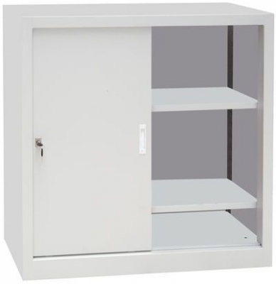 Dulap metalic de atelier Manutan, 100 x 100 x 65 cm, gri/gri