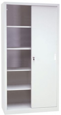 Dulap metalic de atelier Manutan, 200 x 100 x 45 cm, gri/gri