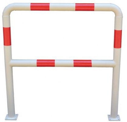 Bariera metalica Manutan, lungime 100 cm, rosu/alb