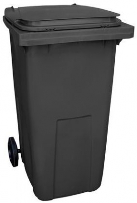 Pubela de exterior din plastic pentru deseuri sortate, volum 240 l, neagra