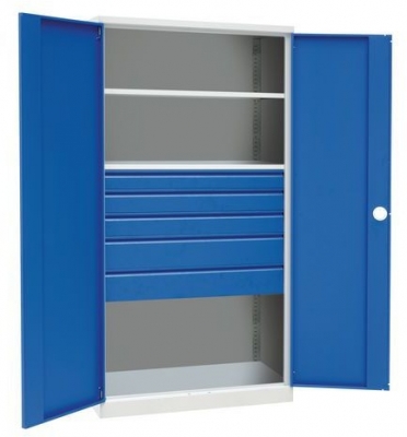 Dulap metalic de atelier Manutan, 195 x 100 x 45 cm, 5 sertare