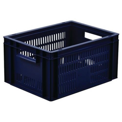 Navete de plastic stivuibile PP Manutan cu pereti cu perforatii, 19 l