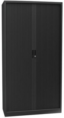 Dulap metalic pentru dosare cu usa tip rulou, 4 rafturi, 195 x 100 x 45.7 cm, antracit