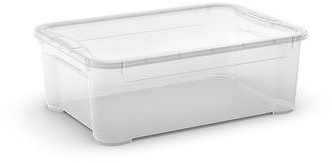 Cutie de depozitare de plastic cu capac, transparent, 31 l