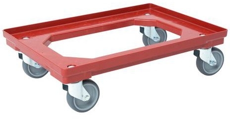 Platforma de transport din plastic, pana la 300 kg, rosie