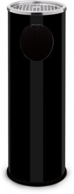 Cos de gunoi metalic de exterior Sandy cu scrumiera, volum 22 l, negru