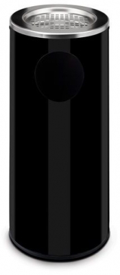 Cos de gunoi metalic de exterior Marco cu scrumiera, volum 34 l, negru