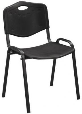 Scaun de sufragerie din plastic Manutan ISO, negru