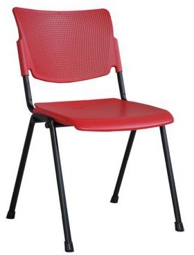 Scaun de sufragerie din plastic MIA Black, rosu