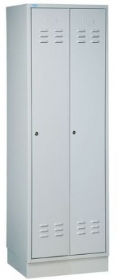 Dulap sudat pentru vestiar Daniel, 2 compartimente, incuietoare cilindrica, gri/gri