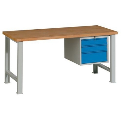 Masa de atelier Weld cu 3 sertare, 84 x 170 x 68,5 cm, gri