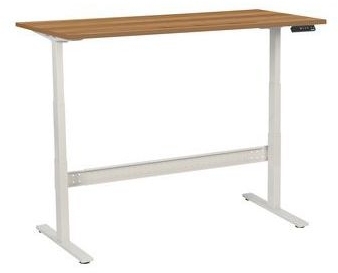 Birou reglabil pe inaltime Manutan, 160 x 80 x 62,5 - 127,5 cm, model drept, ABS 2 mm, nuc