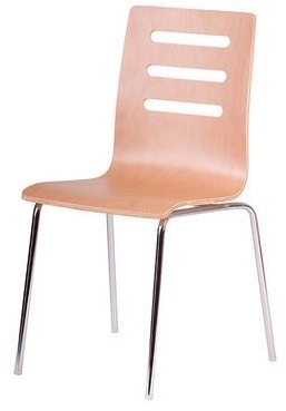 Scaun de sufragerie din lemn Tina Chrome, fag