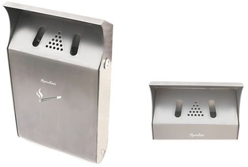 Scrumiera de perete Manutan Cut, argintie