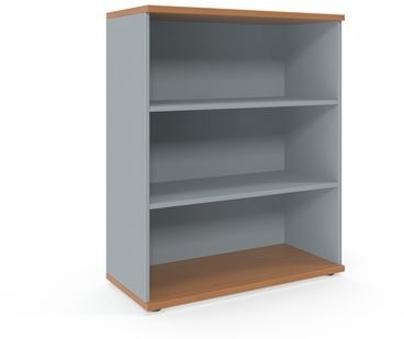 Dulap cu inaltime medie Viva, 110 x 90 x 42 cm, deschis, fag/gri