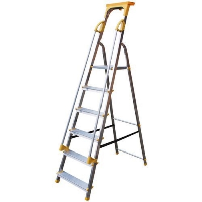 Scara din aluminiu Grip cu platforma, 6 trepte