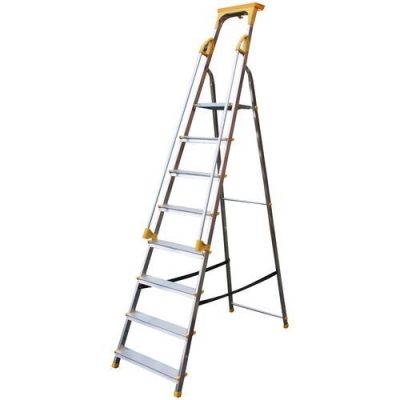 Scara din aluminiu Grip cu platforma, 8 trepte