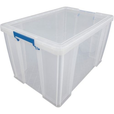 Cutie de depozitare din plastic cu capac cu cleme 85l, Manutan