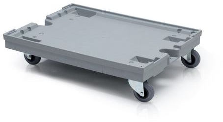 Platforma de transport din plastic pentru navete, 4 roti pivotante din cauciuc, pana la 500 kg