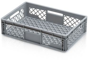 Naveta Euro din plastic PP, cu perforatii, 60 x 40 x 15 cm