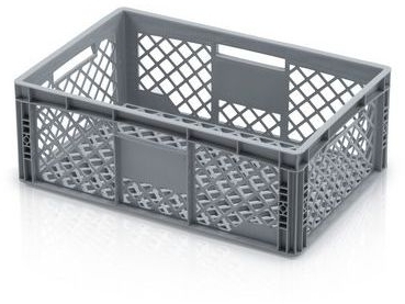 Naveta Euro din plastic PP, cu perforatii, 60 x 40 x 22 cm