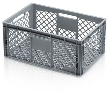 Naveta Euro din plastic PP, cu perforatii, 60 x 40 x 27 cm