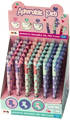 Roller gel cu rescriere Adorable pet, retractabil, albastru cristal, 0.4mm, 36 buc/display M&G