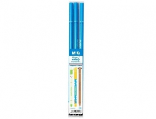 Rezerva roller cu rescriere, 3 bucati/set, 0.5 mm, albastru, standard, Happy Color
