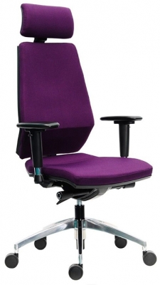 Scaun stofa violet baza aluminiu brate reglabile Motion PDH