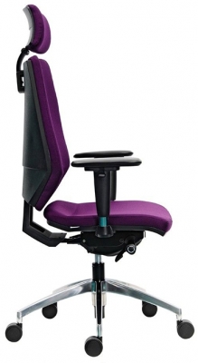 Scaun stofa violet baza aluminiu brate reglabile Motion PDH