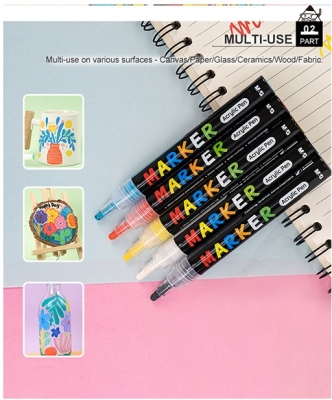 Display marker cu vopsea acrilica, varf rotund 2 mm, 30 de culori, 180 buc/set, M&G