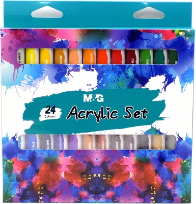 Culori acrilice, 24 culori/set, 12ml M&G