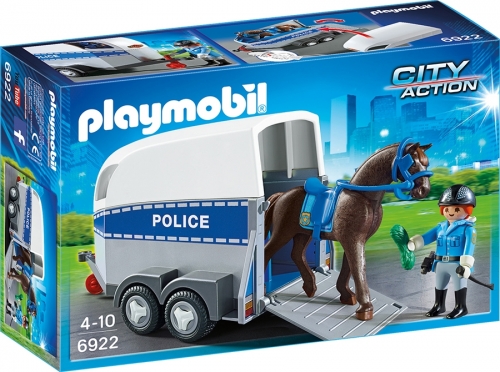 Remorca cu cal Police Playmobil