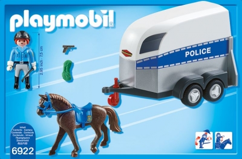 Remorca cu cal Police Playmobil