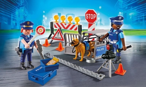 Blocaj rutier al PolitieiPolice Playmobil