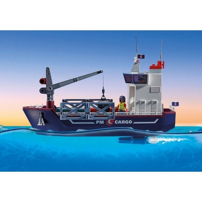 Nava de marfa cu barca Playmobil
